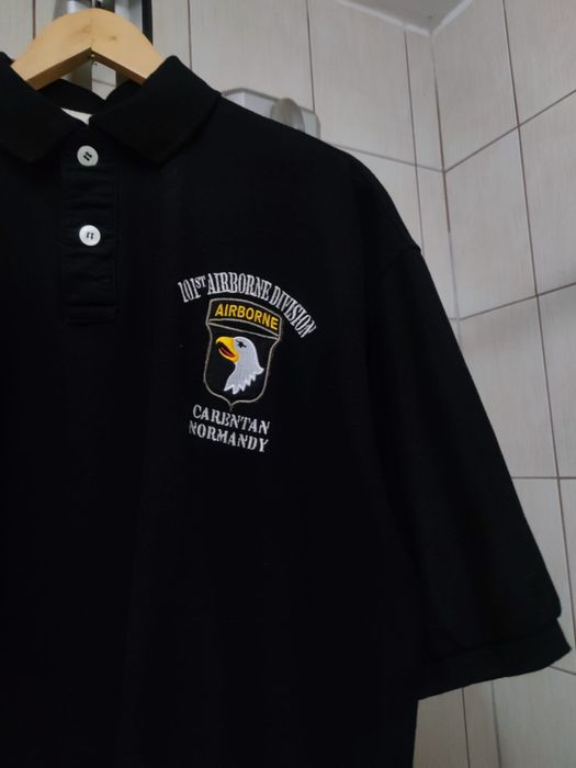 Bluzka koszulka letnia polo XXXL Usa airborne military męska czarna sz