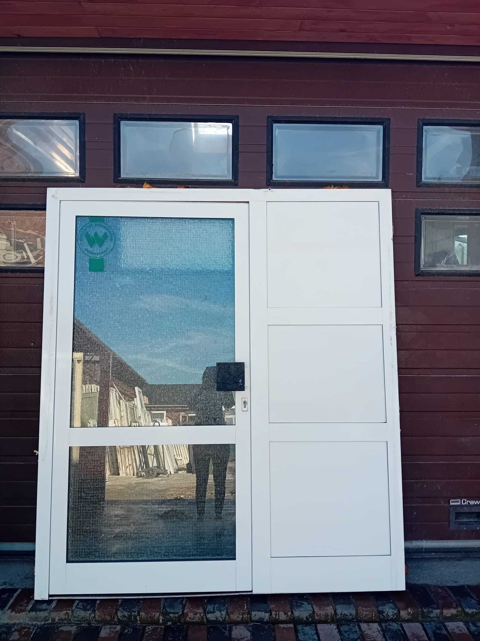 Drzwi zewnętrzne szyba ornamentowa 188x212 aluminiowe DOWÓZ CAŁY KRAJ