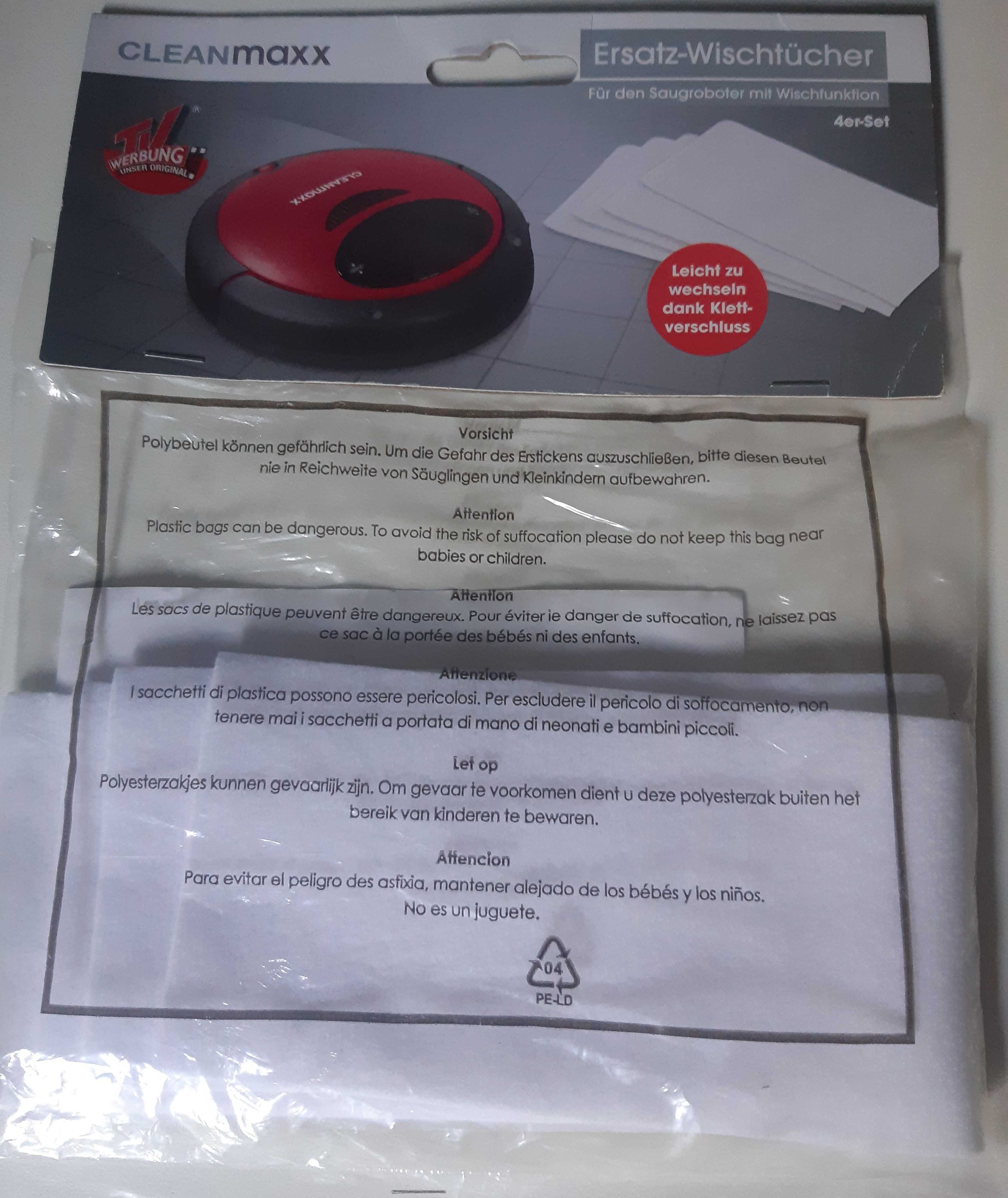 Wkłady do odkurzacza mopującego CleanMaxx (4szt.) z mikrofibry