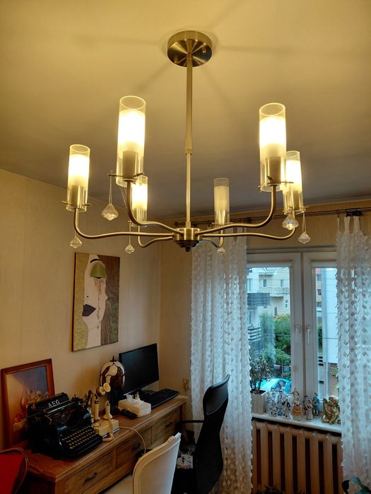 Żyrandol  srebrny  6 cio  ramienny