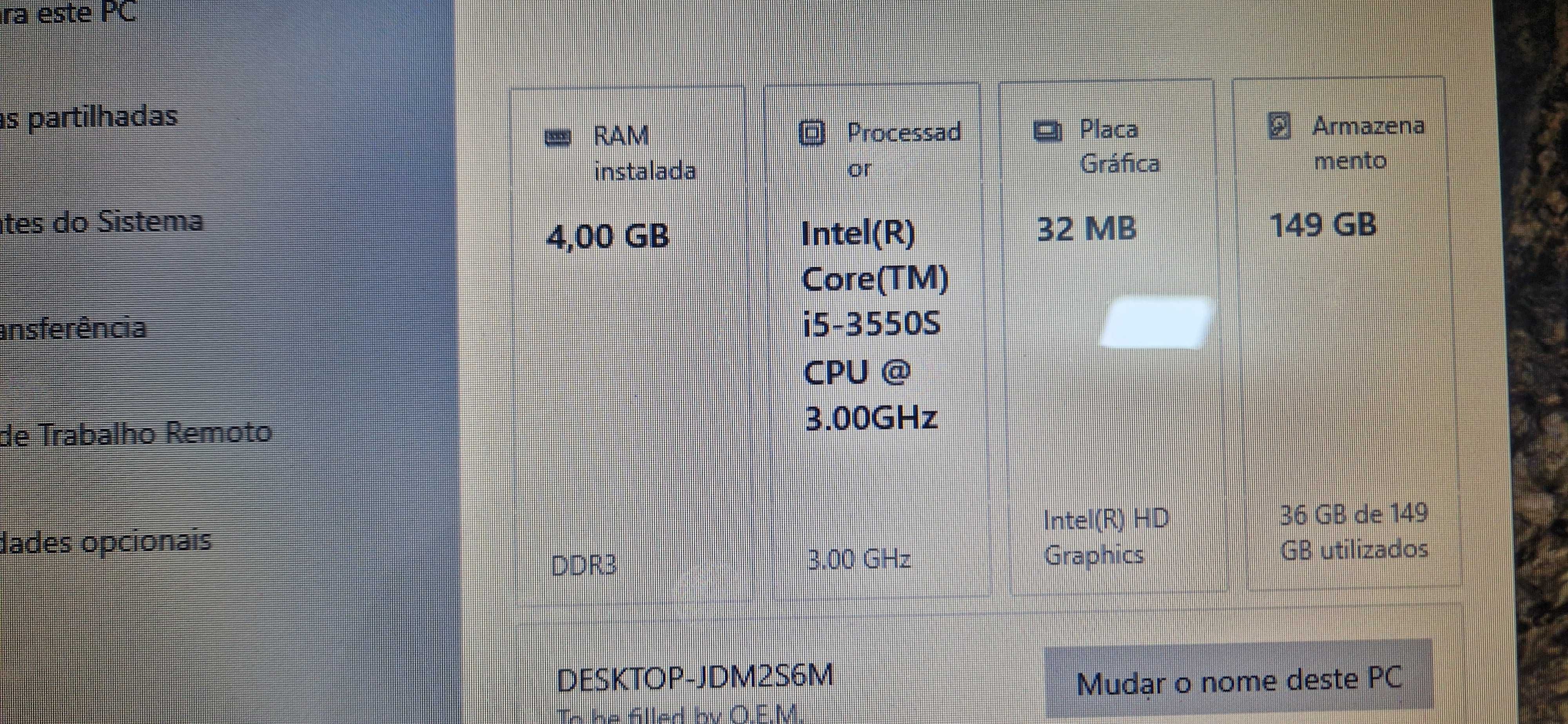 POS monitor Tátil CPU i5  RAM 4G  Win 10Pro impressora