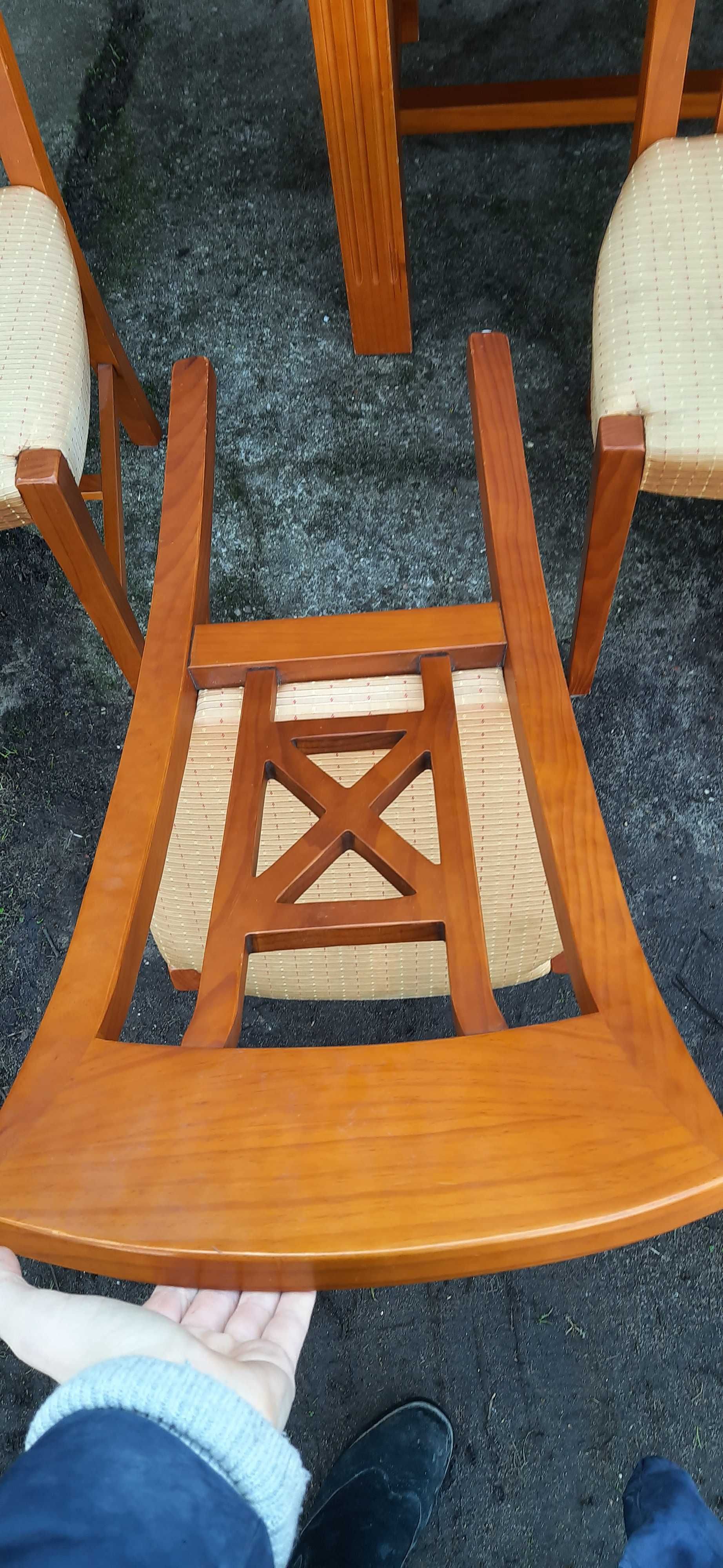 Zestaw stół z krzesłami drewniany wiejski farmhouse rustykalny solidny