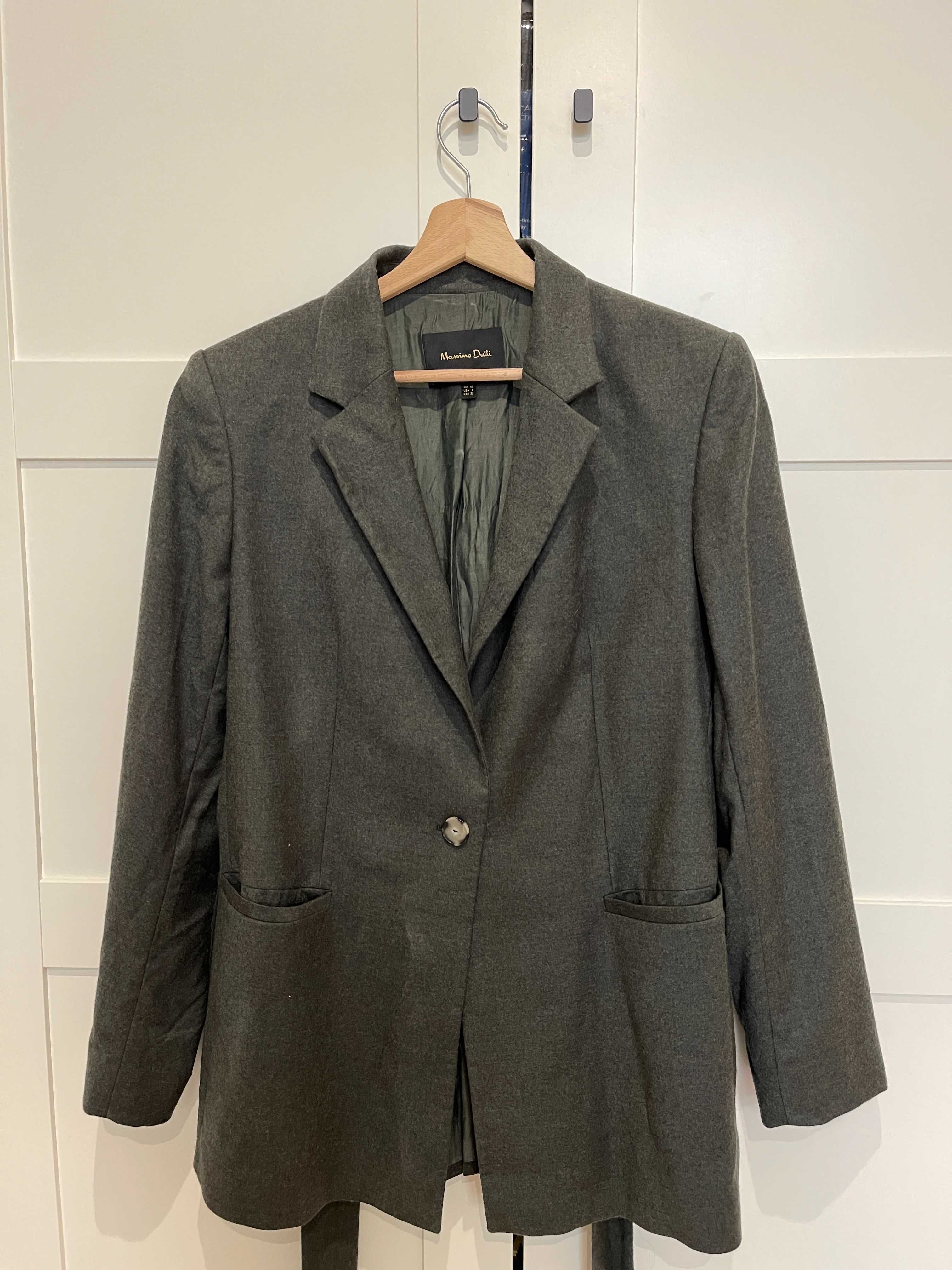 99% wełny żakiet/ marynarka Massimo Dutti M-L z paskiem
