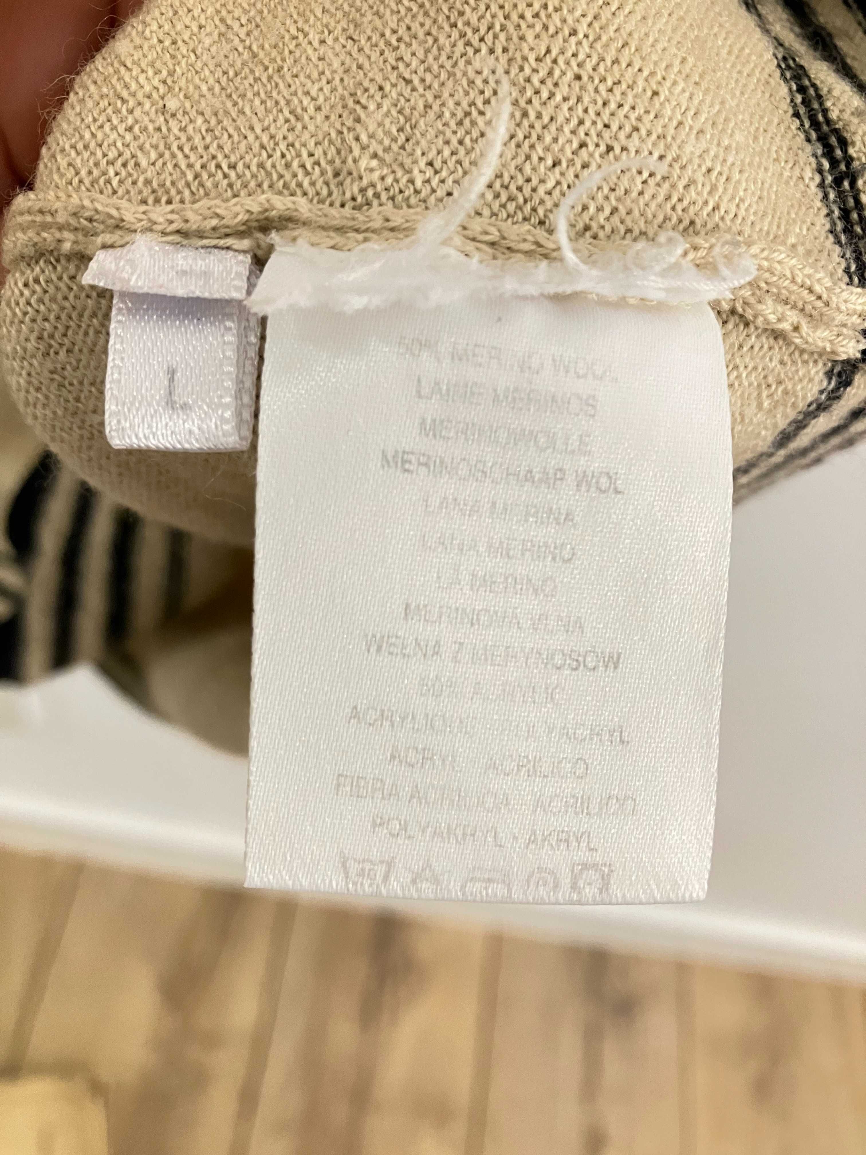 Wełniana beżowa bluzka oldmoney Your 6th Sense wełna merino