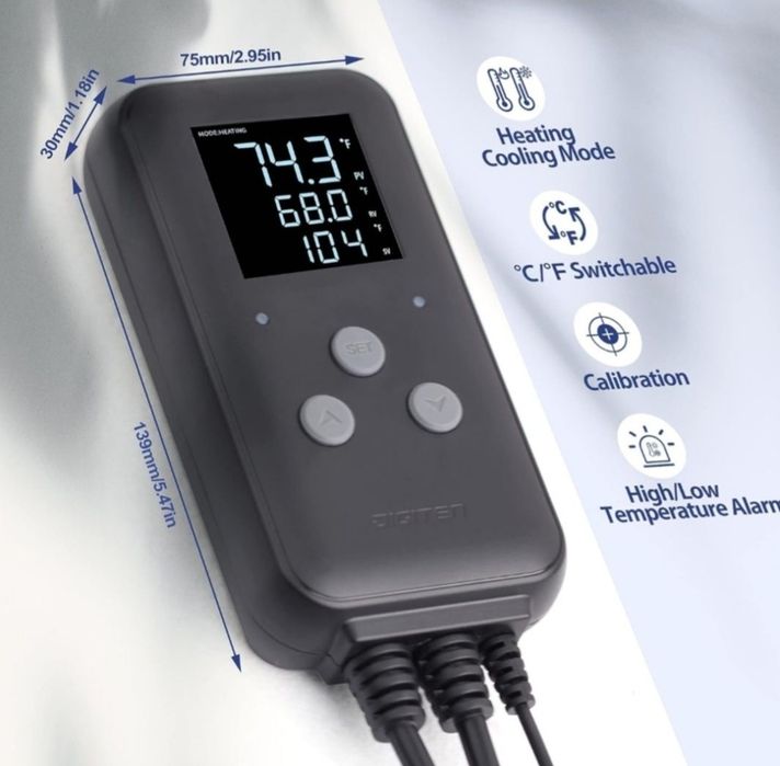 Termostat Digiten 315A , kontroler temperatury do akwarium, szklarni .