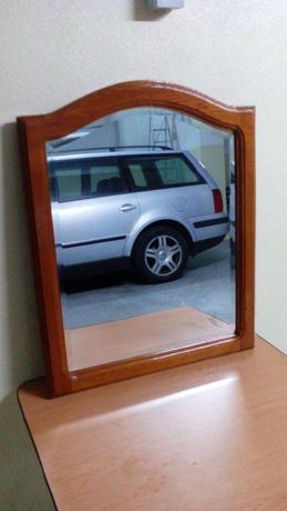 Espelho madeira castanho maciça