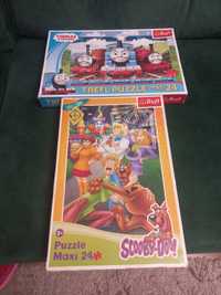 Puzzle Tomek i Przyjaciele oraz Scooby-Doo Maxi 24 duże elementy 2szt.