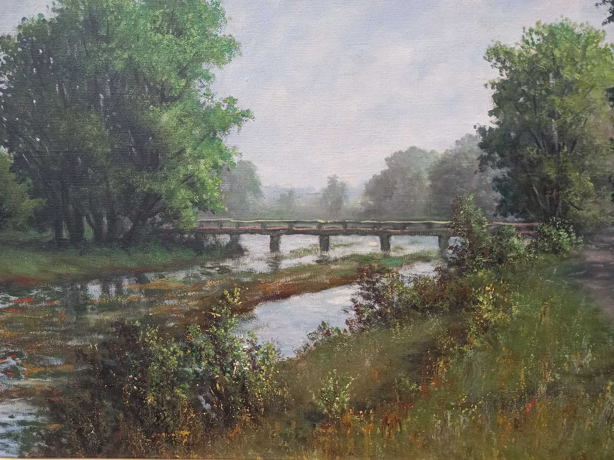 Polski krajobraz, olej/płótno, Wacław Kurek ur. 1913 zm.1981