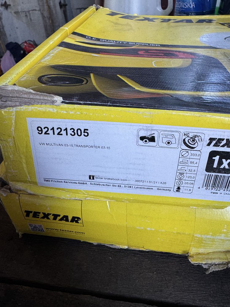 Тормозные диски TEXTAR 92121305 VW T5