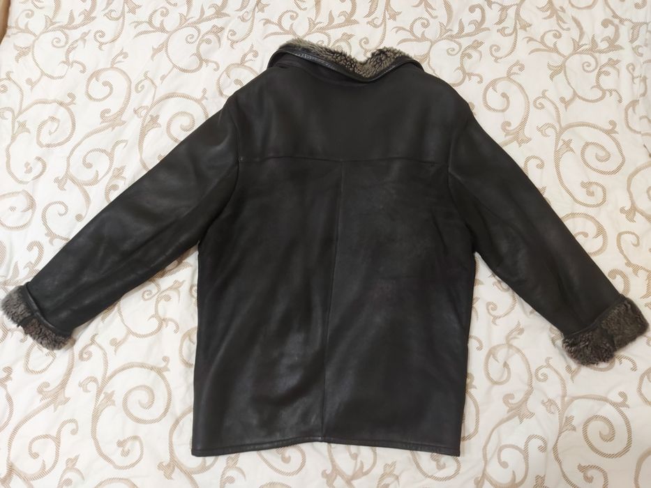 Дубленка натуральная мужская. Кожанная. Размер 50