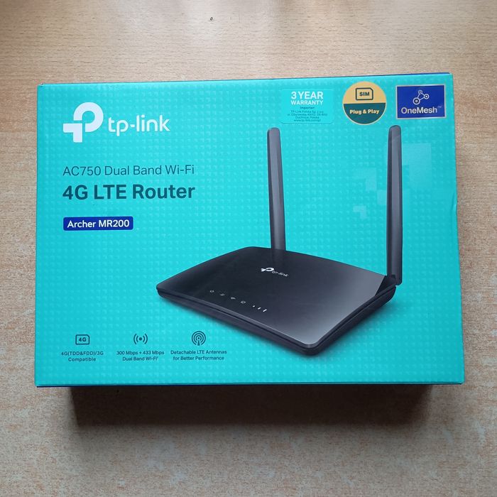 Router Archer MR200 AC750 Dual Band Wi-Fi 4G LTE