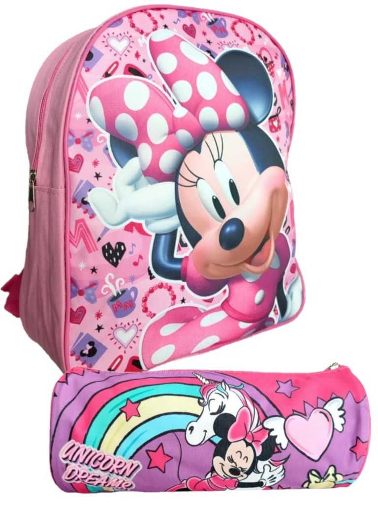 Różowy Plecak Przedszkolny+ Piórnik Myszka Minnie