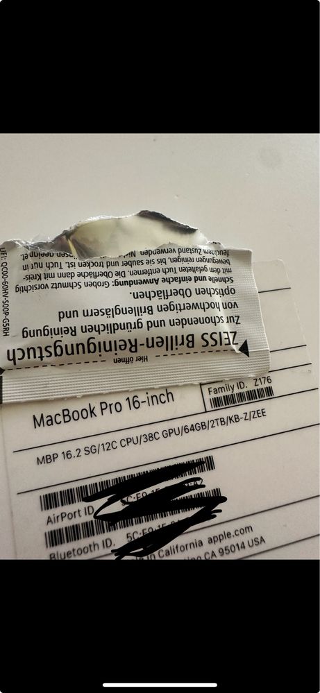 Macbook Pro 16  cali 2023 64GB 2TB Apple Protection Plan Marzec 2026