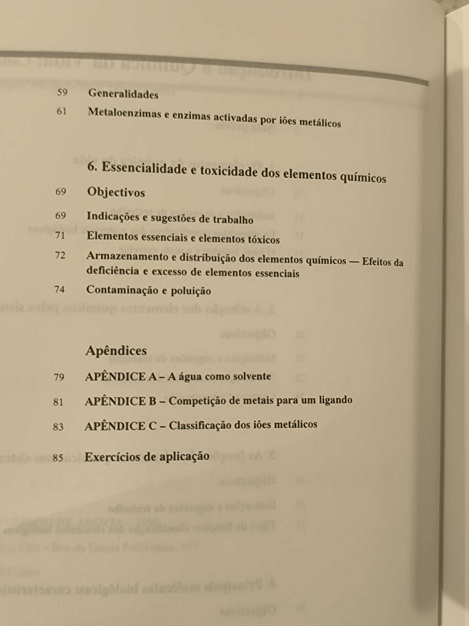 "Introdução à Química da Vida, Caderno de Apoio" J.J. Moura e N. Palma