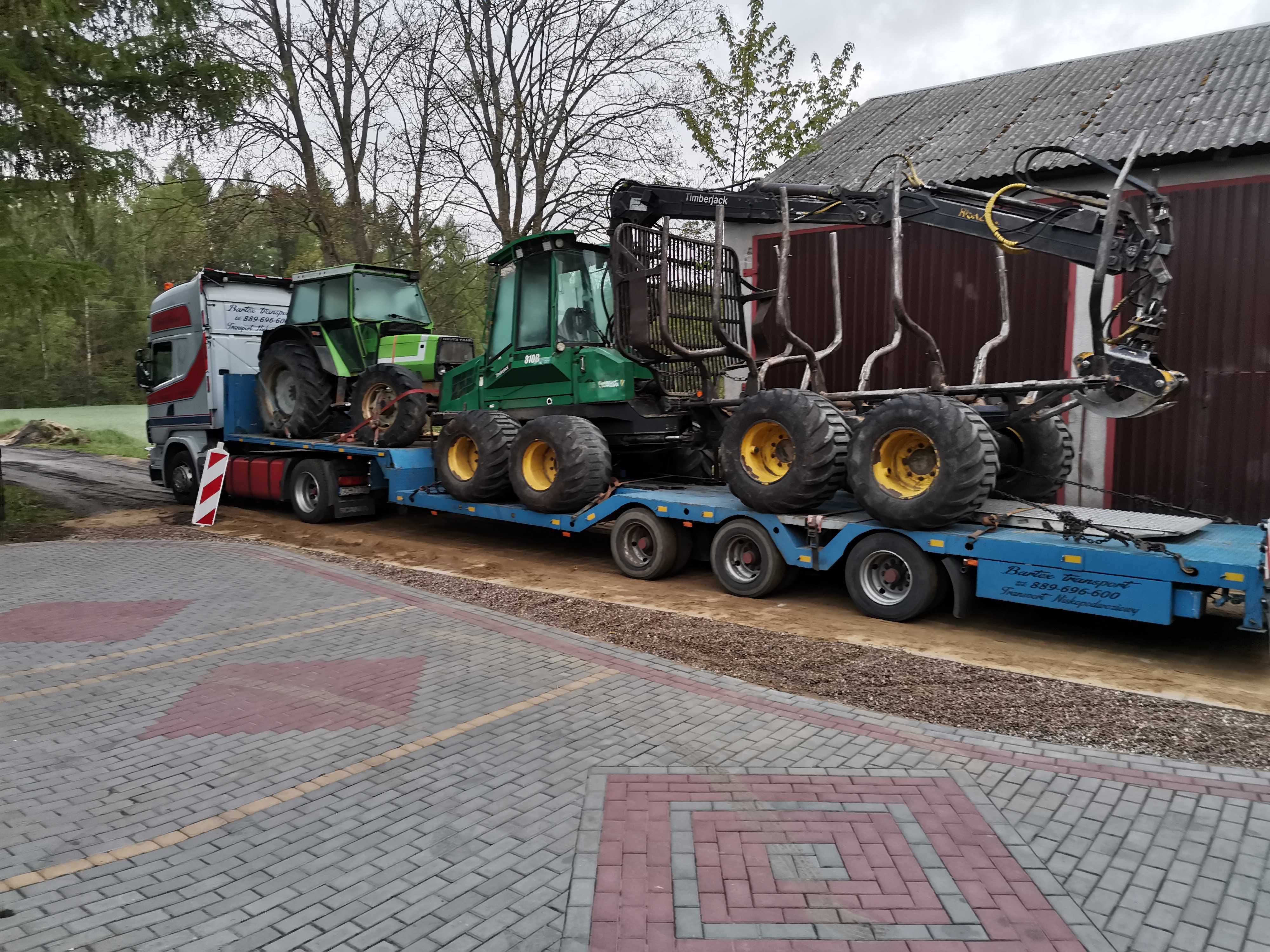 Transport maszyn leśnych, forfarder, harwester, maszyny lesne