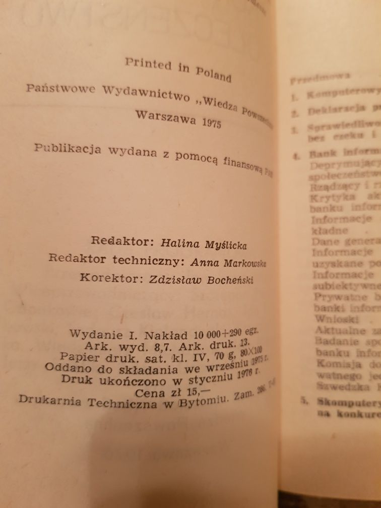 Milton R. Wessel Komputer i społeczeństwo WP 1976