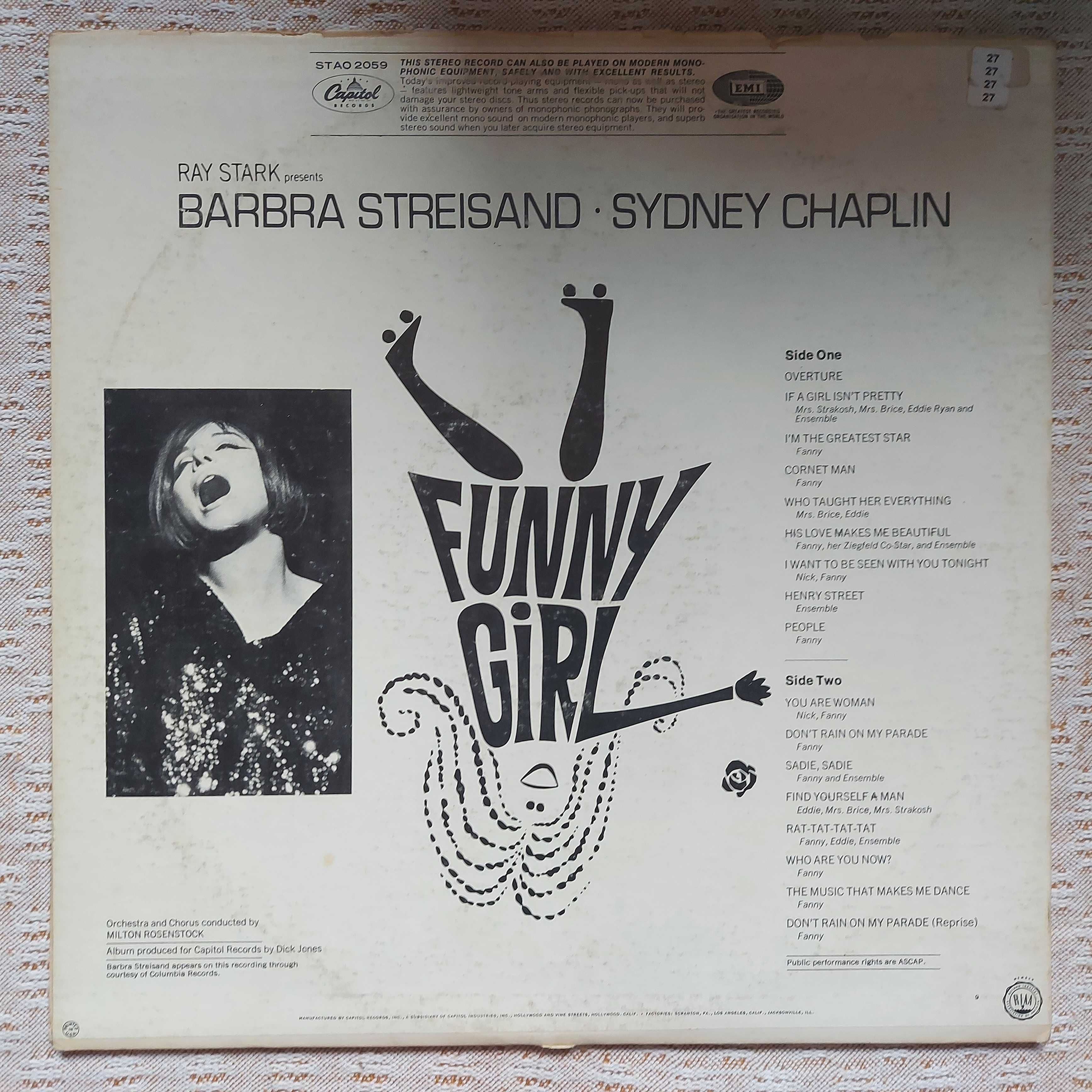 Musical Funny Girl (Original Broadway Cast) Barbra Streisand, Sydney C