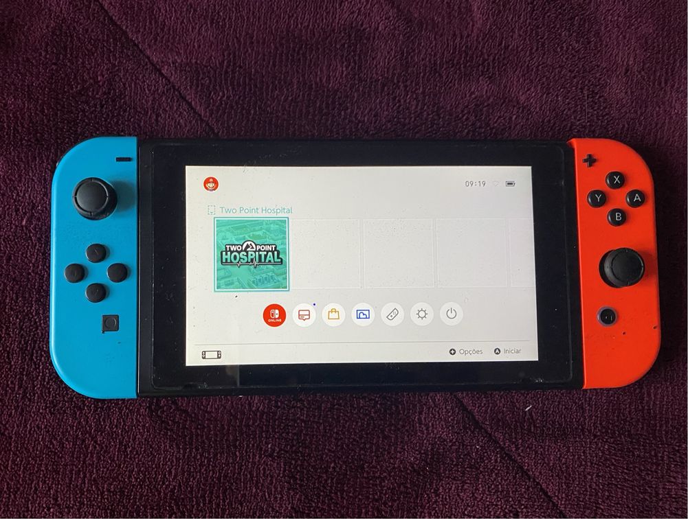 Nintendo Switch consola + 2 jogos + 2 cartões + acessorios