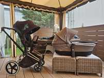 Cybex Priam – gondola szary Manhattan Grey + spacerówka Birds of Parad
