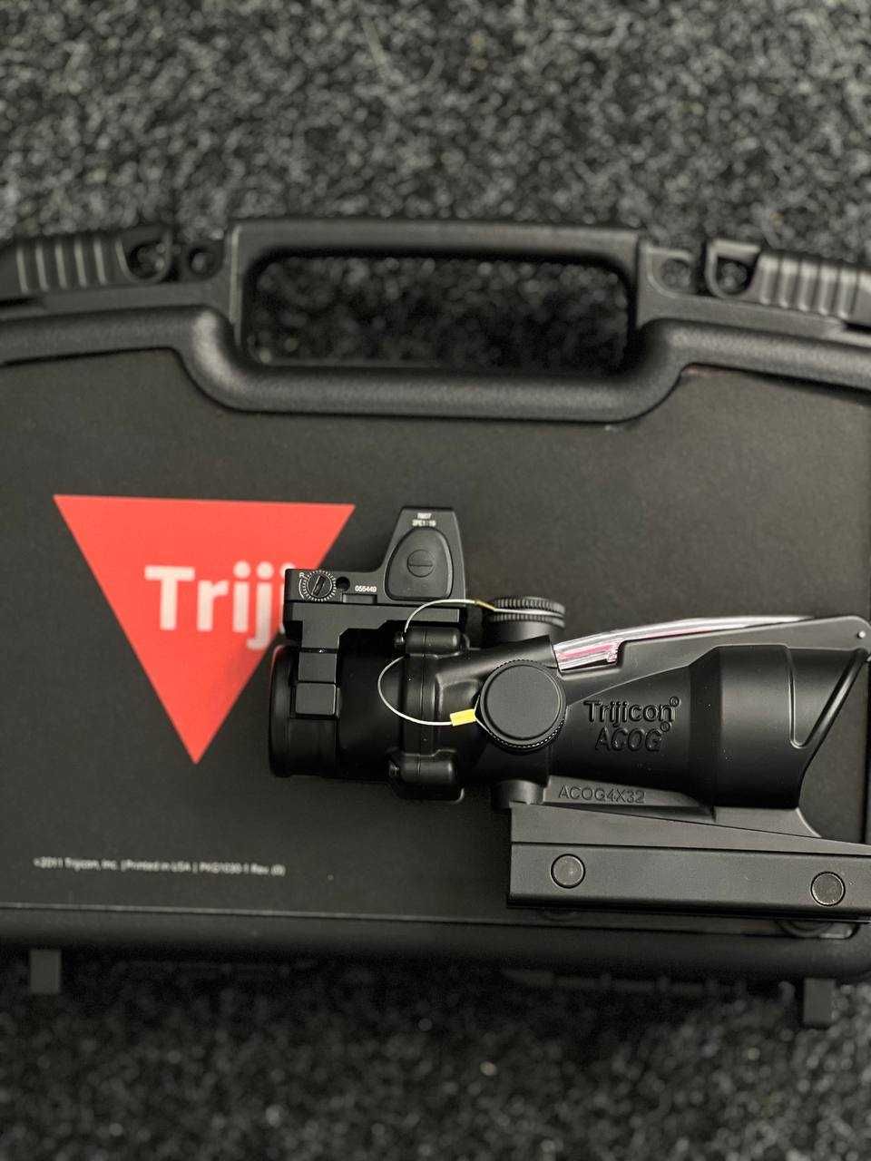 прицел Trijicon ACOG USA + мини колиматор RMR, Триджикон для AR-15, АК