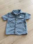 Koszula niemowlęca jeans niebieska z krótkim rękawem 6-9 m