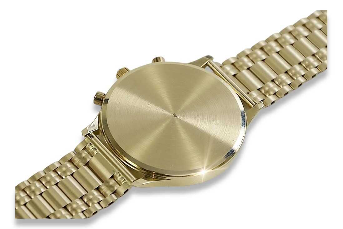 Złoty zegarek z bransoletą męski 14k włoski Geneve mw007y&mbw006y K