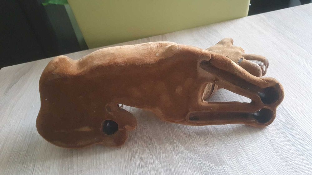 KIWACZEK XXL PRL! Pies z kiwającą głową, welur 27cm RETRO