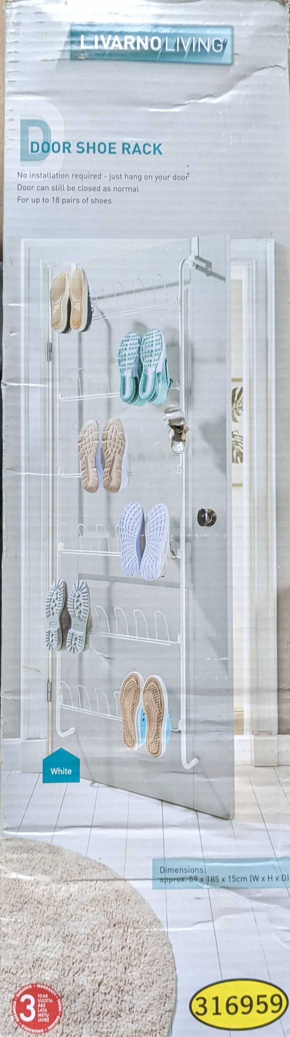 Wieszak na buty mocowany do drzwi Livarno Living Door shoe rack