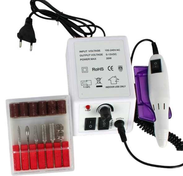 Frezarka Do Paznokci Manicure Pedicure Profesjonalna Mocna 20W Frezy