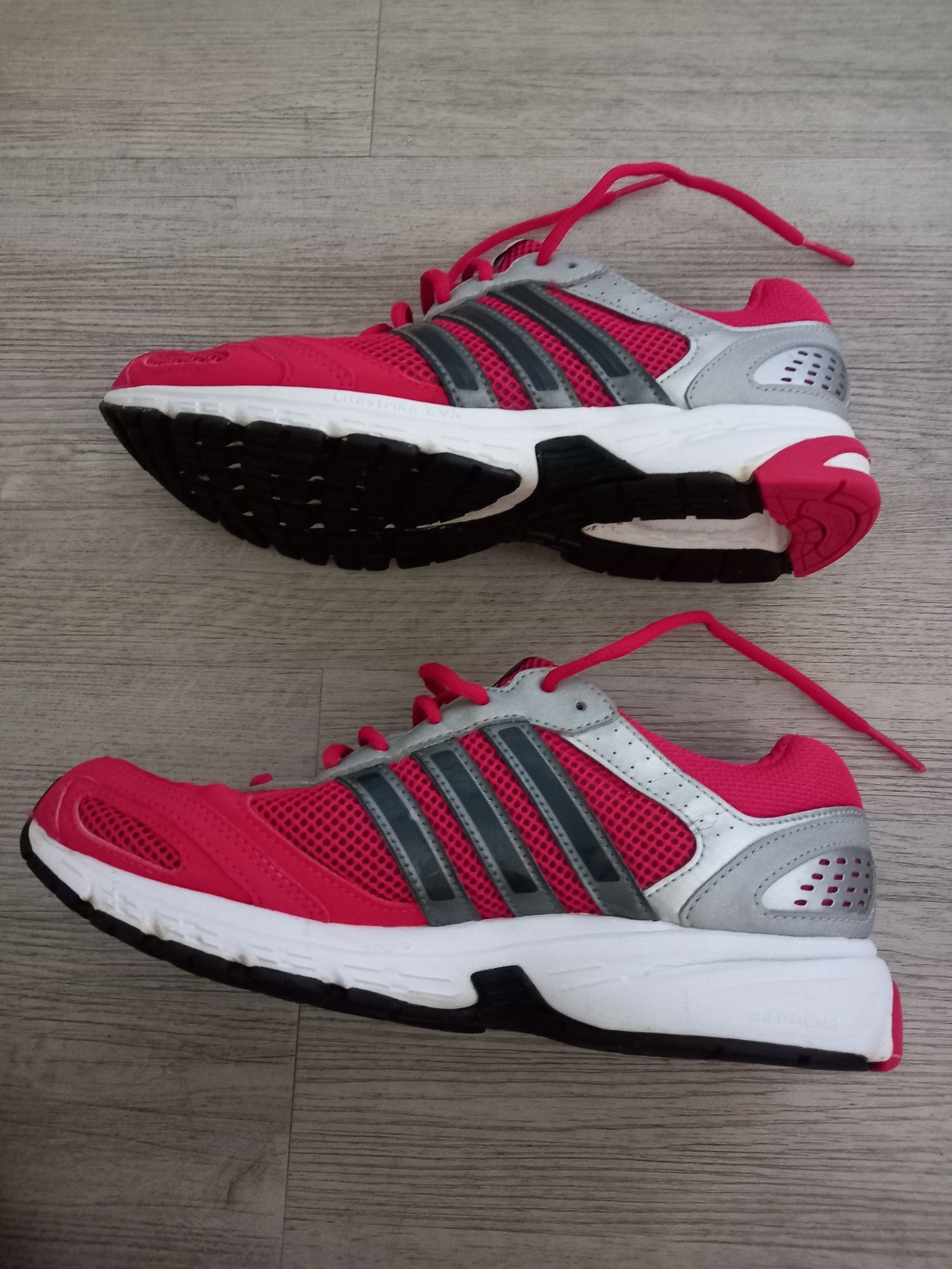 Adidas Run Smart różowo szare buty sportowe do biegania i chodzenia