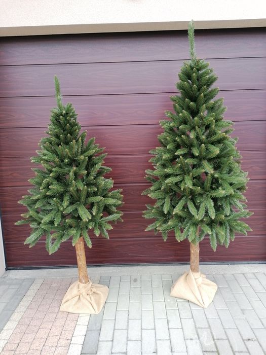 Wysyłka choinka sztuczna na pniu świerk choinki ozdoba świąteczna