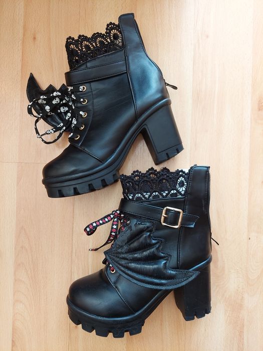 botki | koronka | futerko | futro | ocieplane | goth
