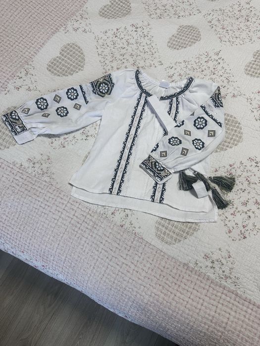 Вишиванка Галичанка Біла з зеленим