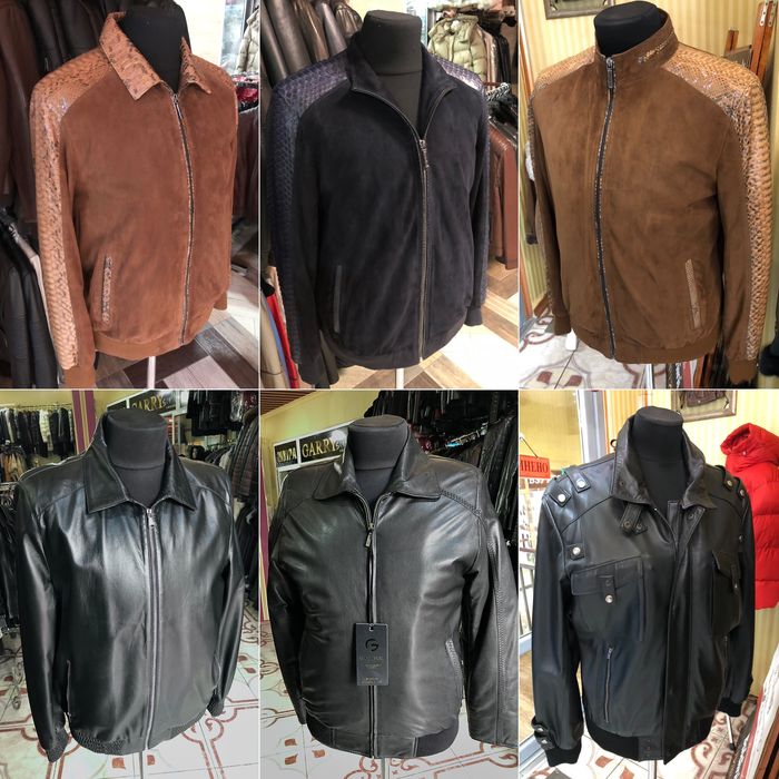 Чоловічі шкіряні бомбери різні моделі див.фото