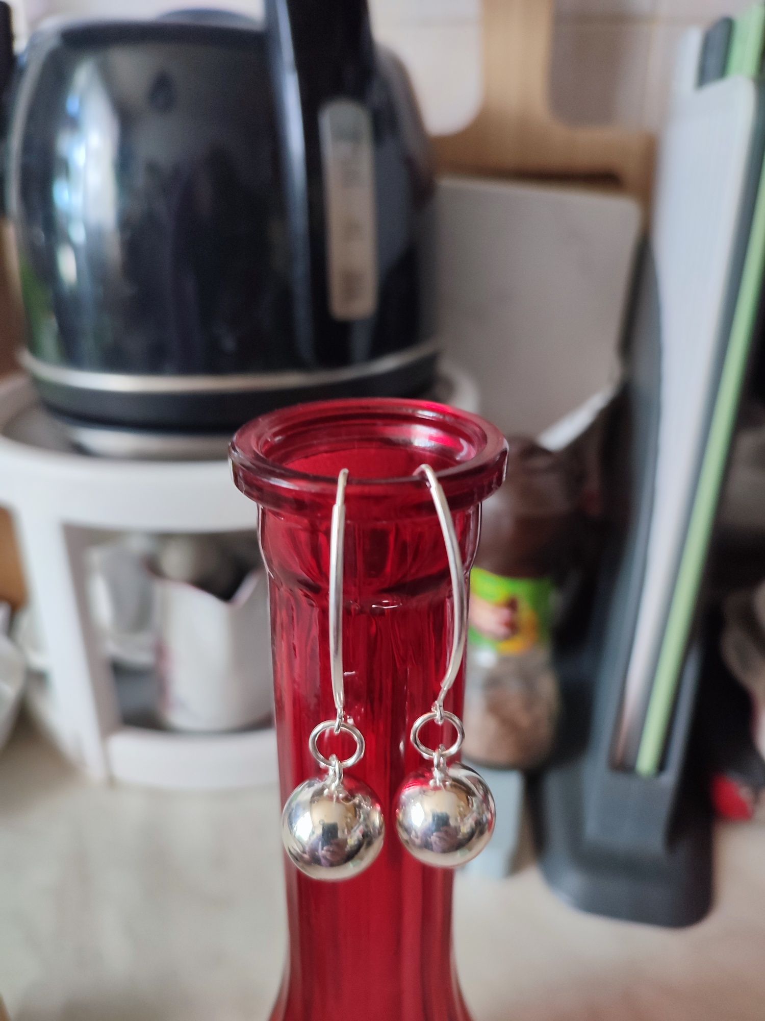 Серебряные серьги (Шары)