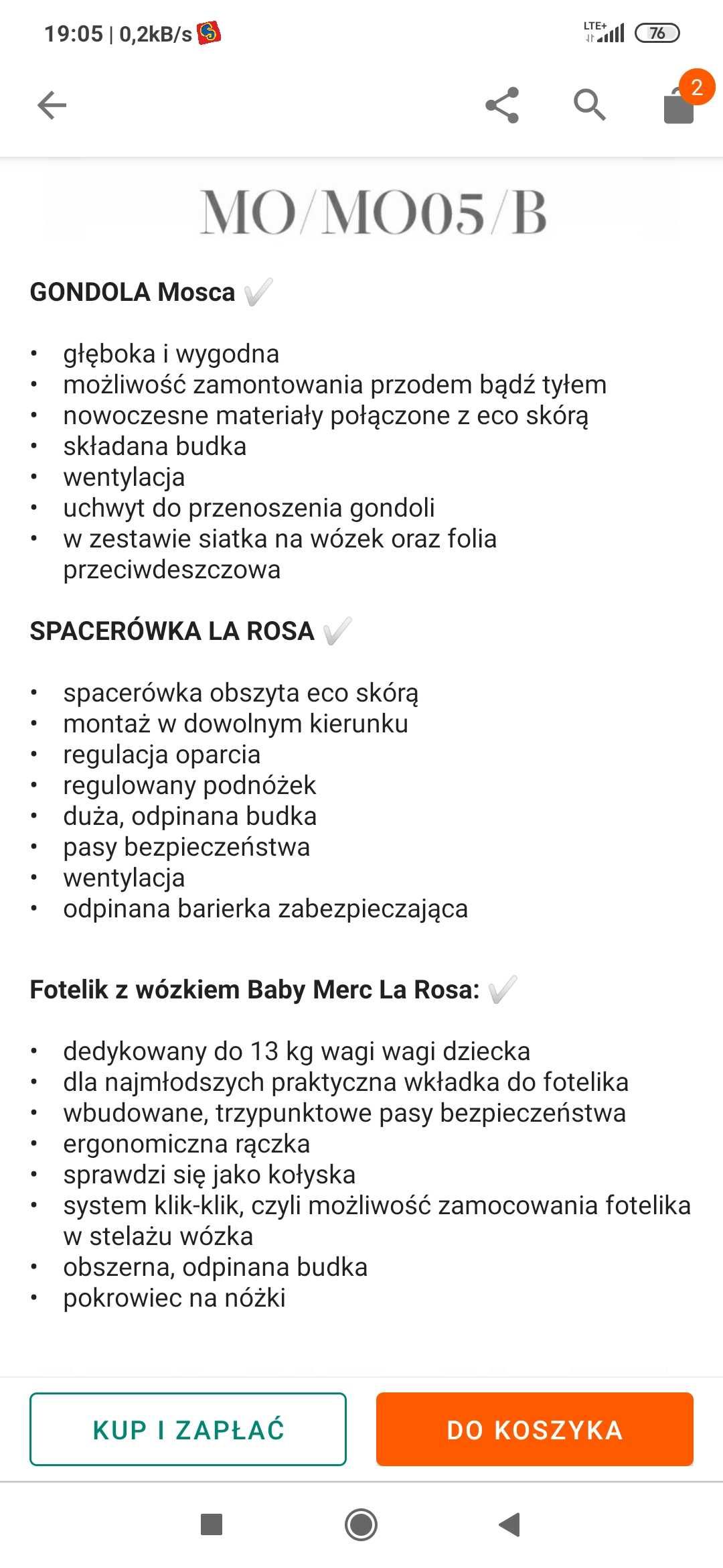 Wózek 3w1 szaro-biały baby merc mosca