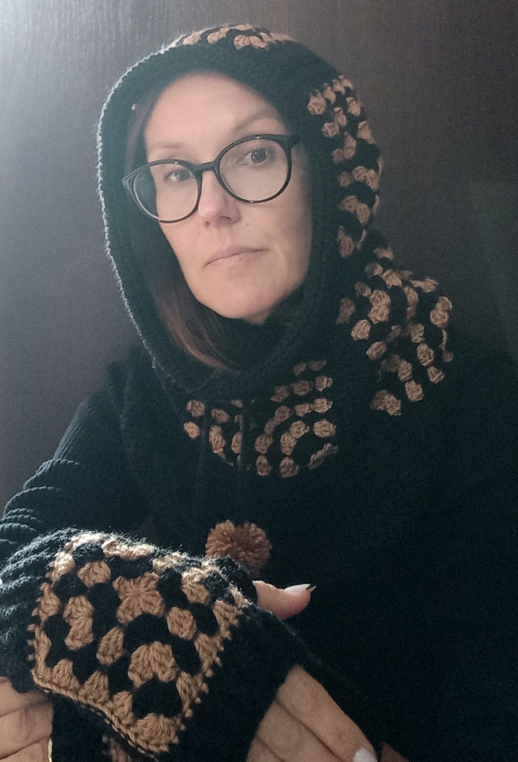 Komplet kapturek balaclava i mitenki