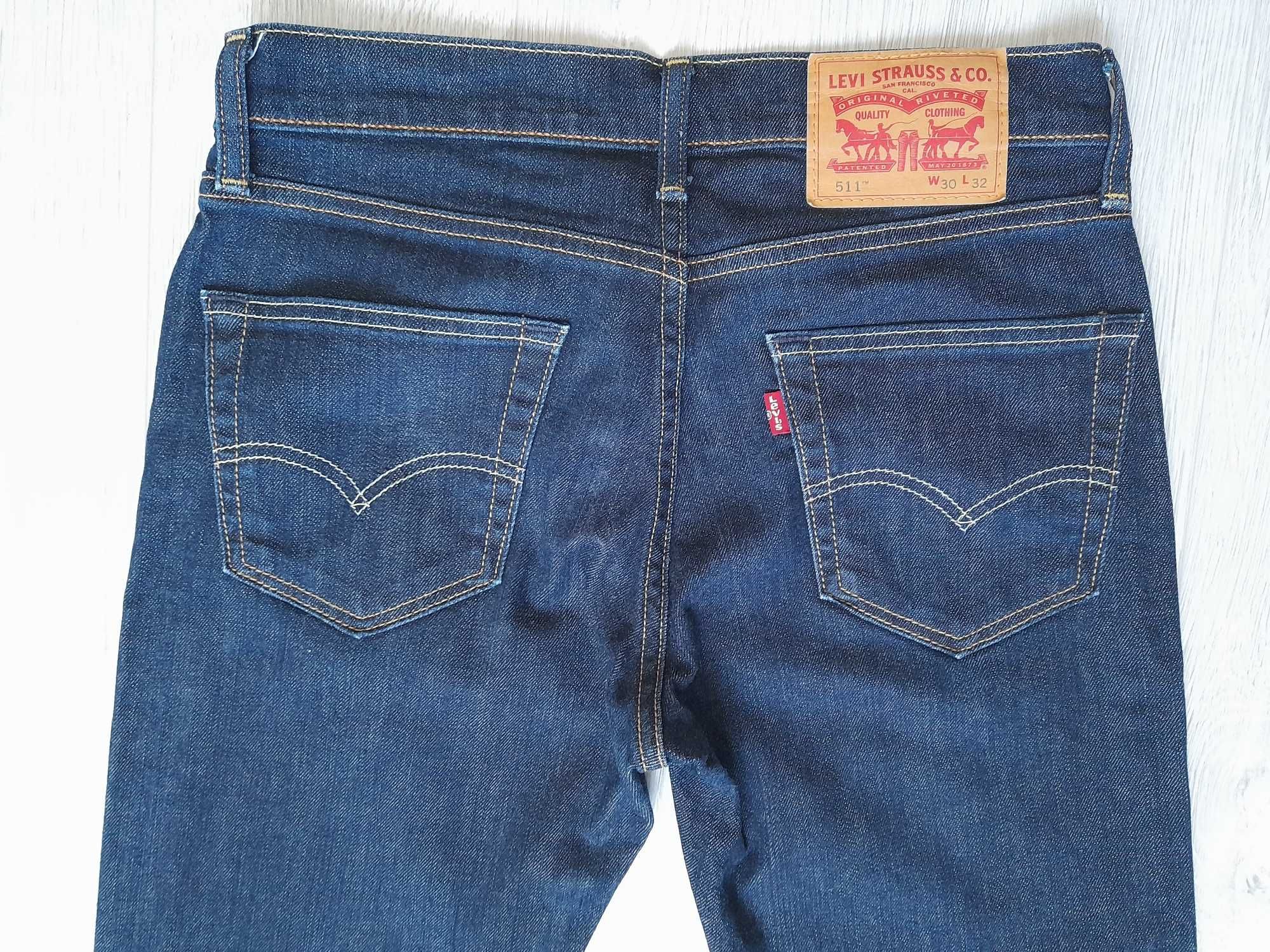Spodnie jeansy męskie Levi's Strauss 511 W30 L32 pas 82-85 cm jak nowe
