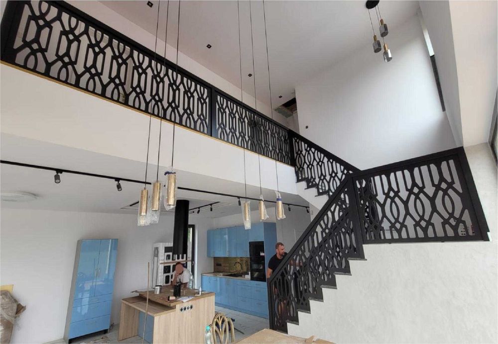 Nowoczesna loftowa balustrada schodowa poręcz antresola barierka