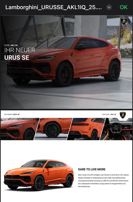 Lamborghini Urus URUS SE Full Opcja 805Ps Nowy Bez przebiegu i bez rejestracji