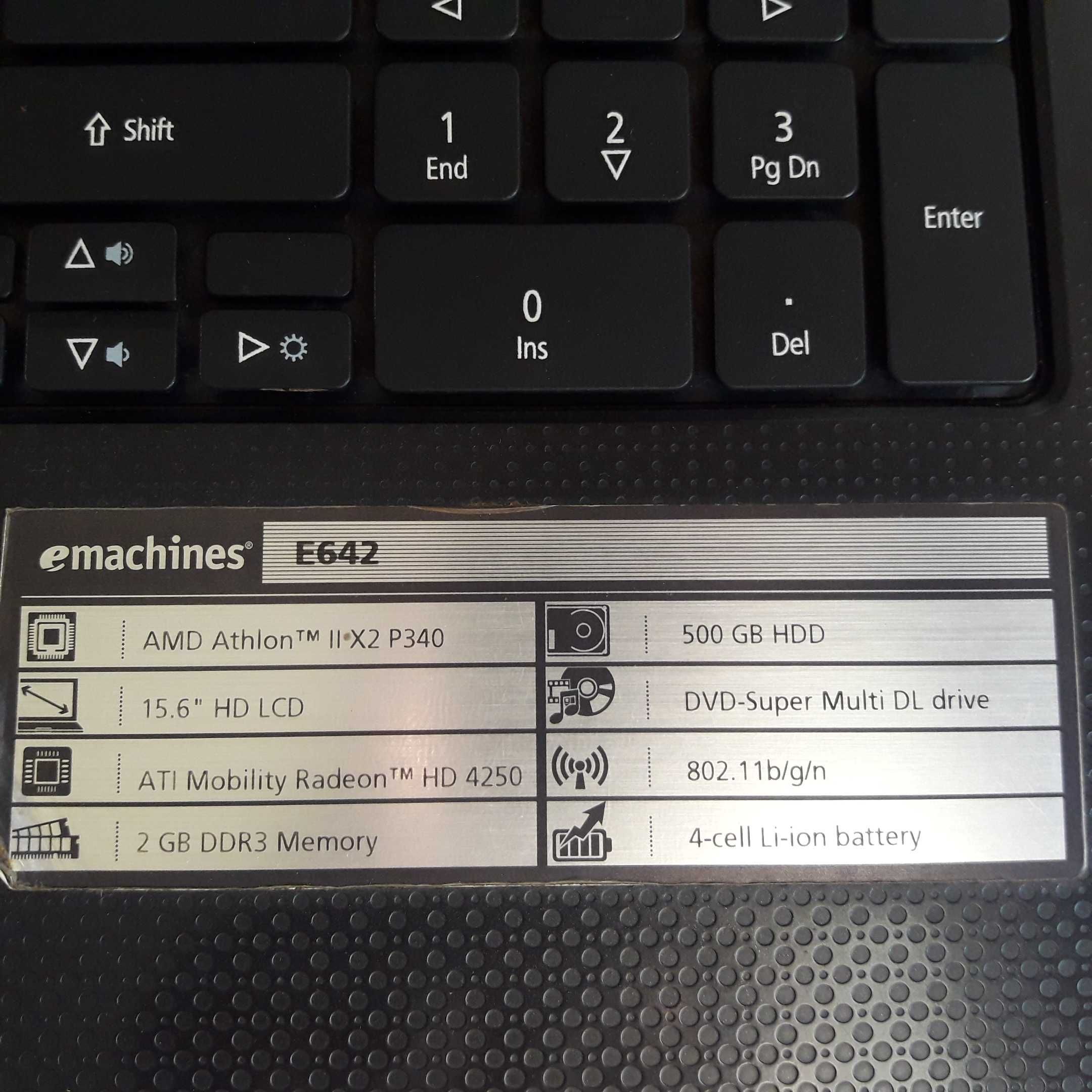 Ноутбук,компьютер,Acer eMachines E642, монитор 15.6.