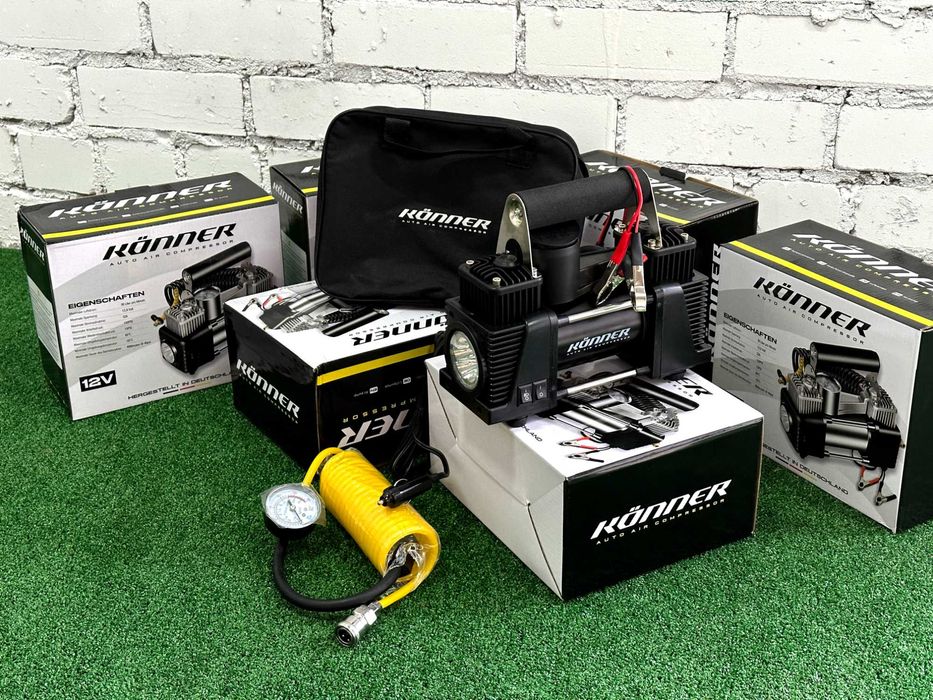 Автомобільний компресор KONER H90 двухпоршневий 90л/хв, Автокомпрессор