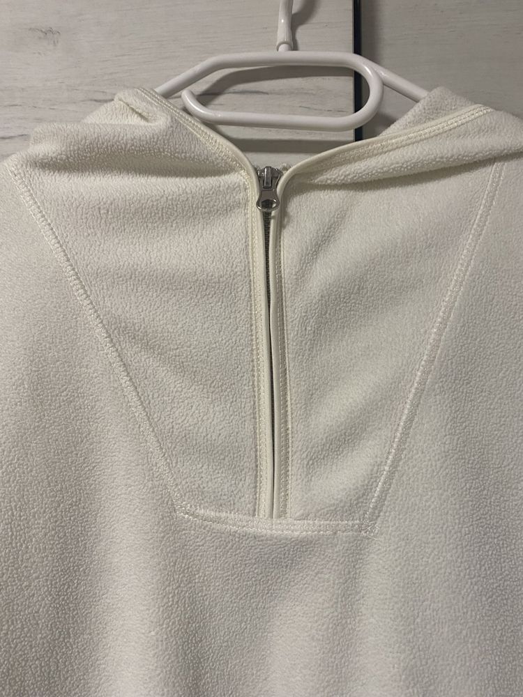 Puchaty polar bluza z kapturem rozsuwany H&m clean girl cute aesthetic