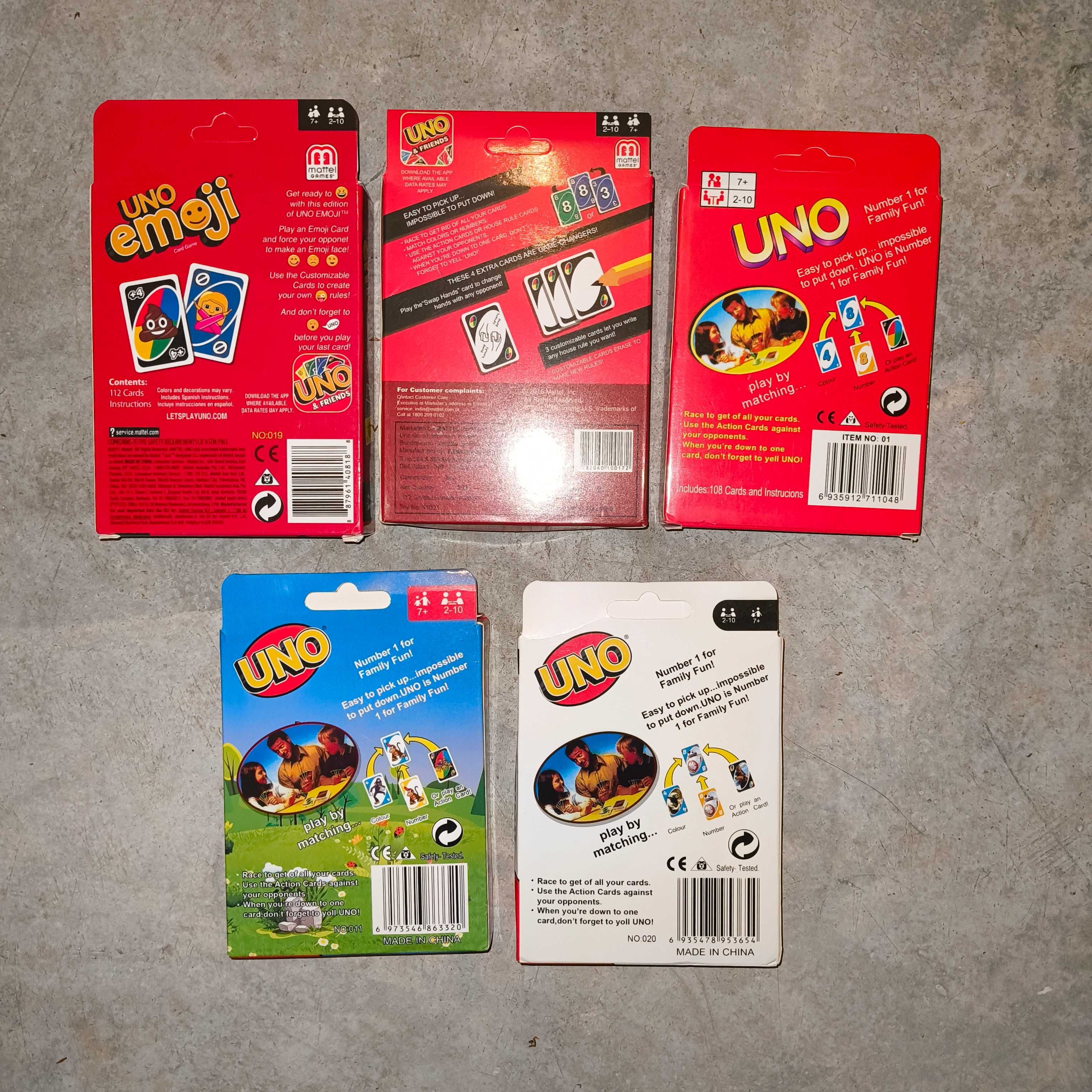 Jogo de Cartas Uno, Super Mário, Emoji, Pokémon, Star Wars