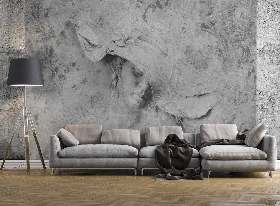 Fototapeta Kobieta Grafika Sztuka Beton Twarz 3D Twój Rozmiar + KLEJ