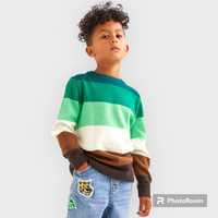 H&M джемпер из тонкого хлопка в полоску свитер легкий свитшот 6-8 лет