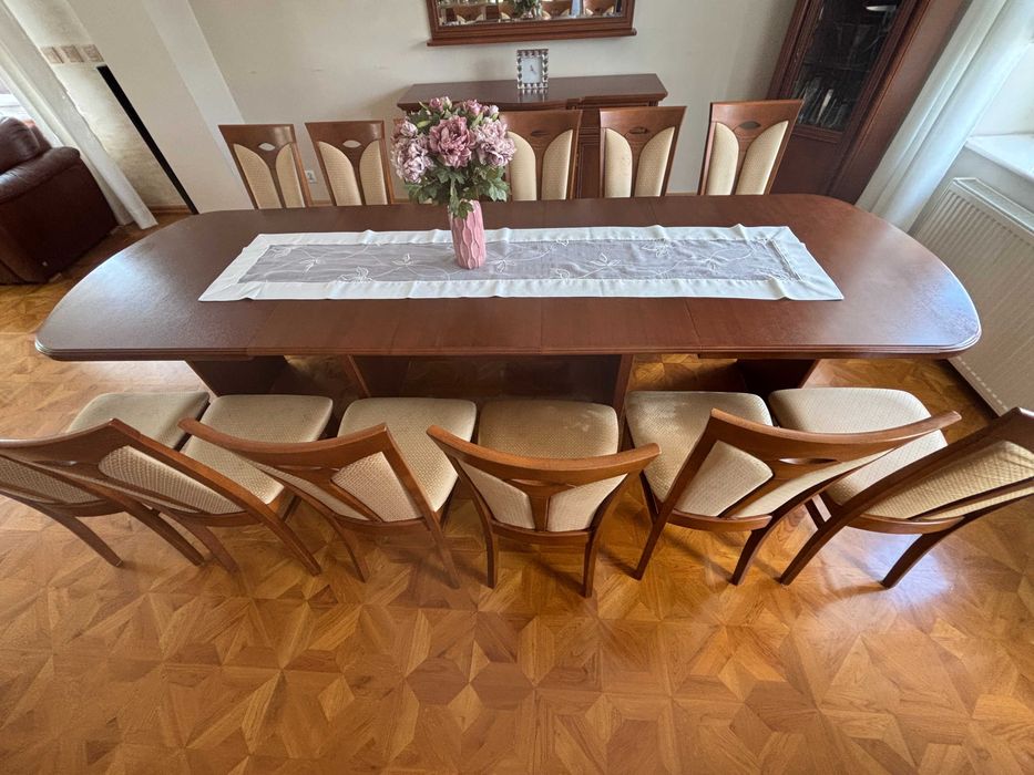 Drewniany stół rozkładany 4 wkładki 3,9m stan bdb możliwy transport