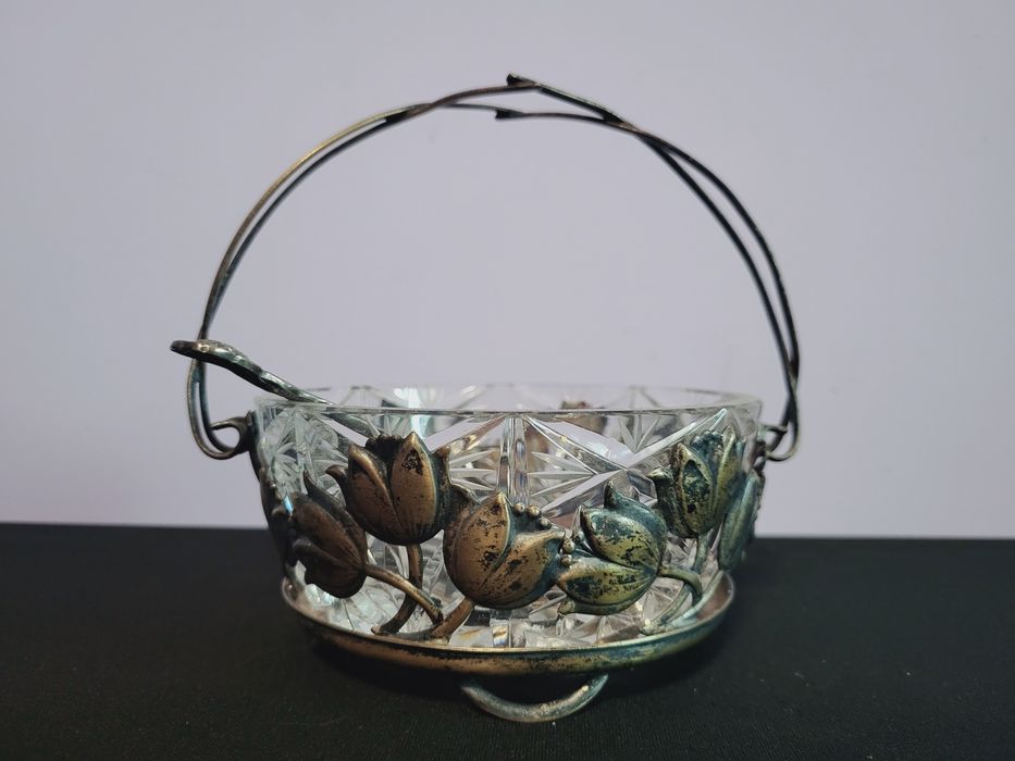 Ładna posrebrzana cukierniczka Hefra