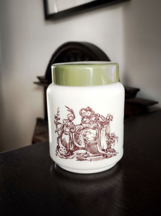 Szklany pojemnik kuchenny szkło barwione w masie retro orient vintage