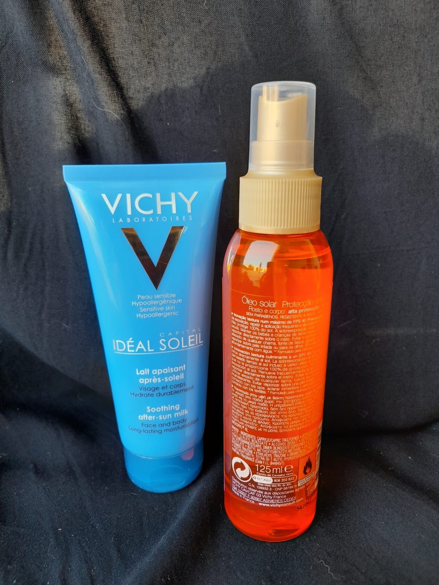 Creme Vichy Soleil hidratante solar rosto 50ml e aceite solar 125ml